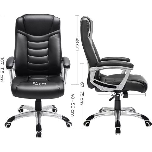 Songmics Kancelárska stolička, čierna