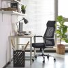 Ergonomická kancelárska stolička s opierkou hlavy a bedrovej chrbtice, čierna