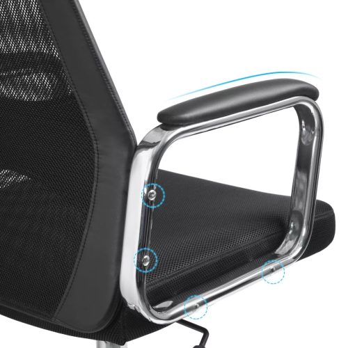 Ergonomická kancelárska stolička s opierkou hlavy a bedrovej chrbtice, čierna