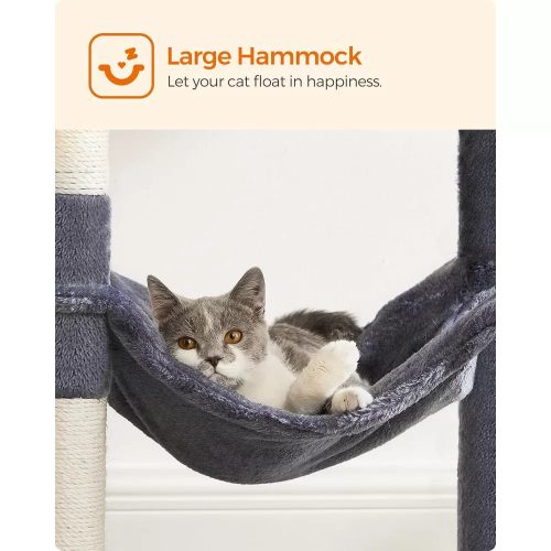 Fandrea Škrabadlo pre mačky, viacposchodová veža pre mačky, šedá 55x45x143cm