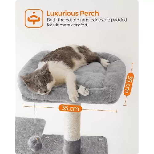 Fandrea Škrabadlo pre mačky, viacposchodová veža pre mačky, biela.