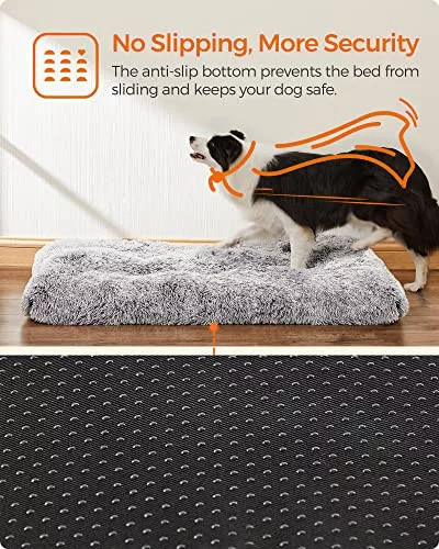 Nadýchaný pelech pre psa, 110 x 73 cm, svetlosivý.