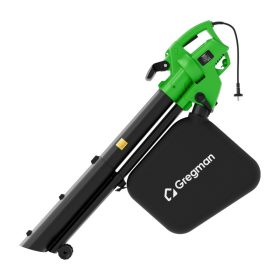   Greman Elektrický vysávač na lístie, funkcia drvenia, 45 litrové vrecko, 3200 W, zelená
