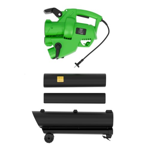 Greman Elektrický vysávač na lístie, funkcia drvenia, 45 litrové vrecko, 3200 W, zelená