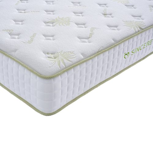Sincere Prime Sleep 90x200x25cm taštičkový pružinový matrac, pamäťová pena s poťahom z aloe vera, 7 komfortných zón H4 tvrdý
