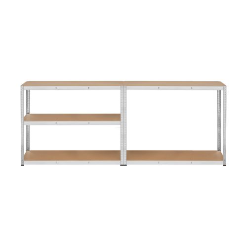 Rebel Regál s policami, 175kg kovová skladová polica 205x120x45 strieborná Rebel