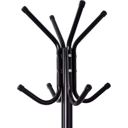 Songmics Stojaci vešiak kovový s 12 háčikmi, čierny