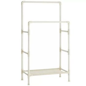 Stojan na šaty s dvoma vešiakmi, biely.