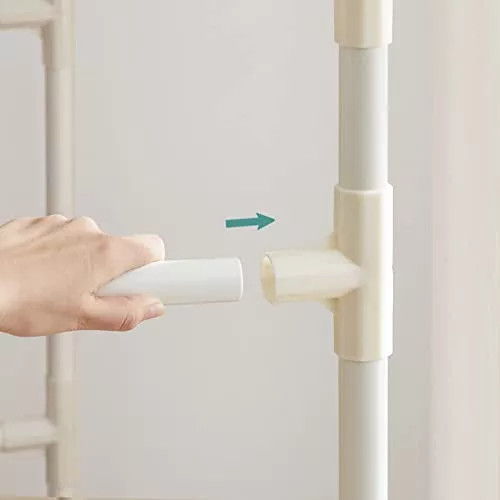 Stojan na šaty s dvoma vešiakmi, biely.