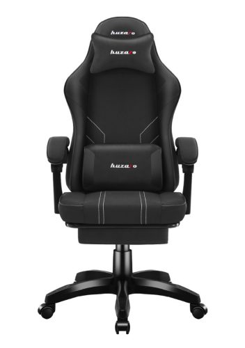 Herná stolička space s opierkou na nohy, čierna