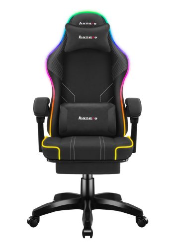 Herná stolička space RGB s opierkou na nohy čierna