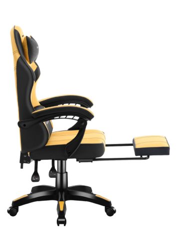 Herná stolička space s opierkou na nohy žltý