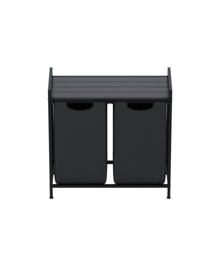 Mark Adler Moderný 2 priestorový košík na práčku 73x33x92cm čierna