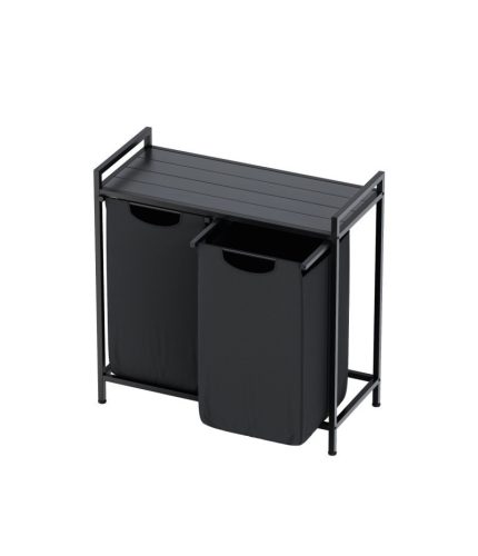 Mark Adler Moderný 2 priestorový košík na práčku 73x33x92cm čierna