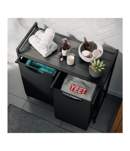 Mark Adler Moderný 2 priestorový košík na práčku 73x33x92cm čierna