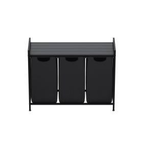   Mark Adler Moderný 3 priestorový košík na prádlo 73x33x93 čierna