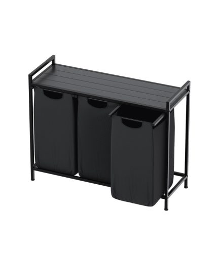 Mark Adler Moderný 3 priestorový košík na prádlo 73x33x93 čierna