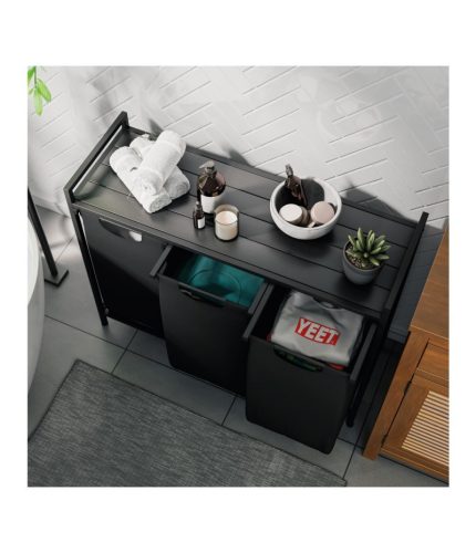 Mark Adler Moderný 3 priestorový košík na prádlo 73x33x93 čierna