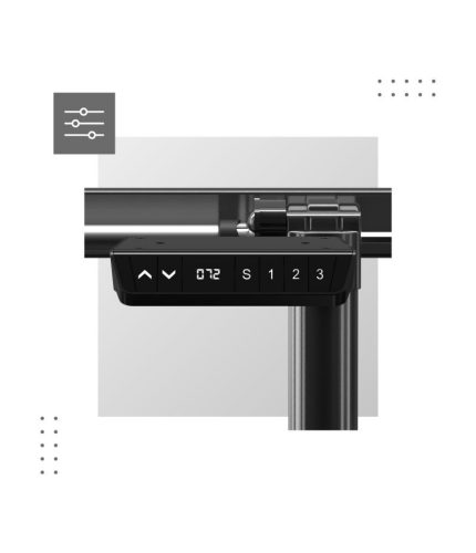 Mark Adler Rám stola Blik s elektricky nastaviteľnou výškou, nastaviteľný, 72-118 cm, kovový, pamäťová funkcia, čierny